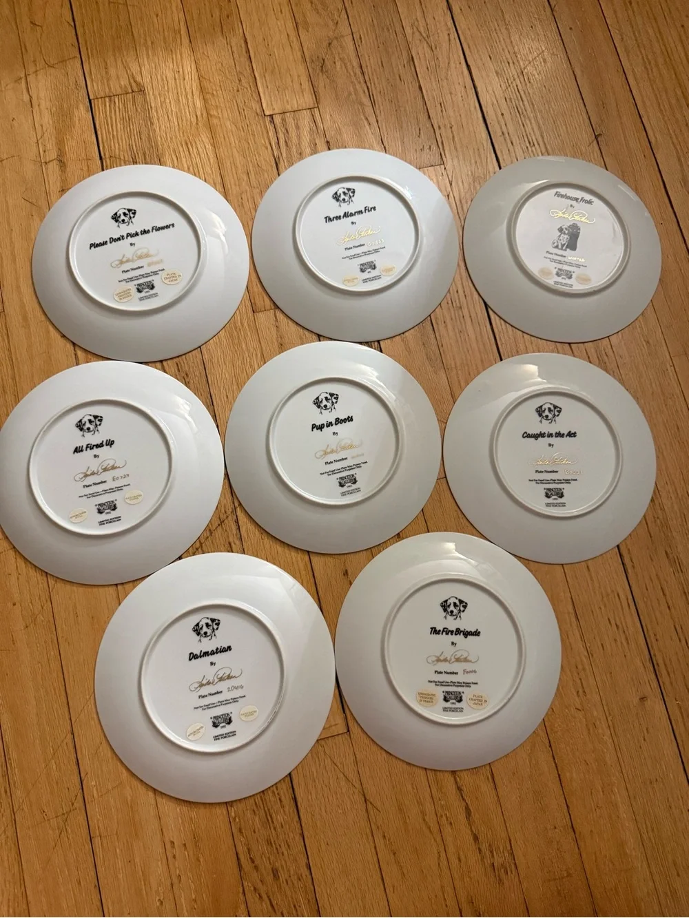 Set of 8 “darling Dalmatians” collector plates by Linda Picken